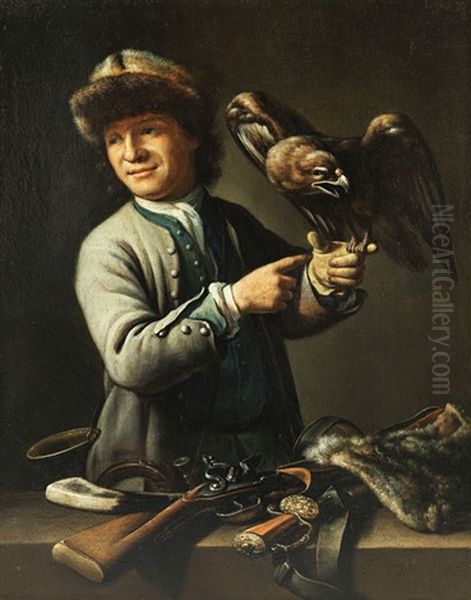 Jager Mit Falke Oil Painting by Theodor Van Pee