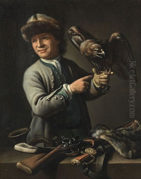 Jager Mit Falke Oil Painting by Theodor Van Pee