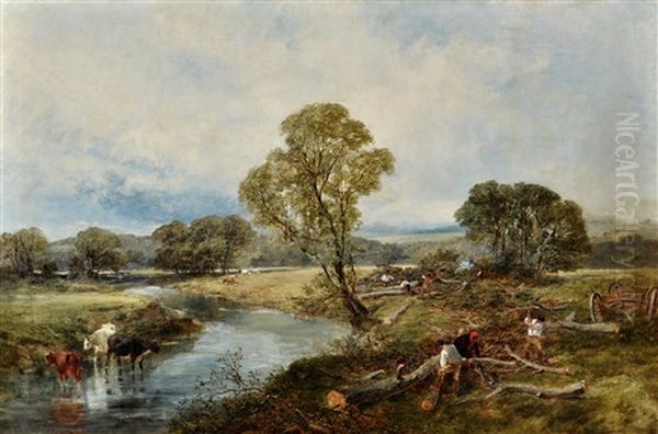 Alnwick Park Oil Painting by James Peel