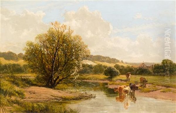 Landscapes (a Pair Of Works) Oil Painting by James Peel