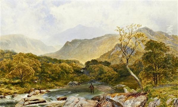 The Lledr Valley Looking Towards Moel Siabod Oil Painting by James Peel