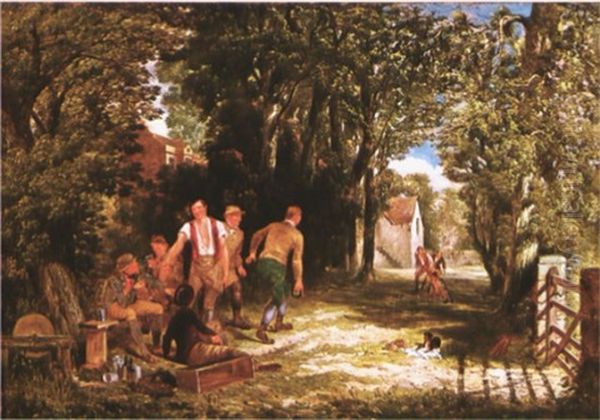 The Quoits Players Oil Painting by James Peel