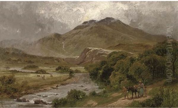 On The Glaslyn, Wales Oil Painting by James Peel