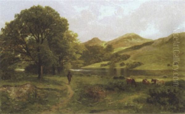 Rydal Mere Oil Painting by James Peel