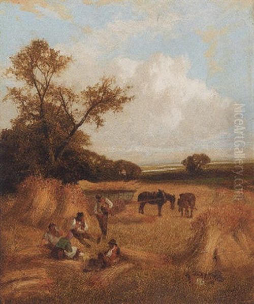 Harvest Oil Painting by James Peel