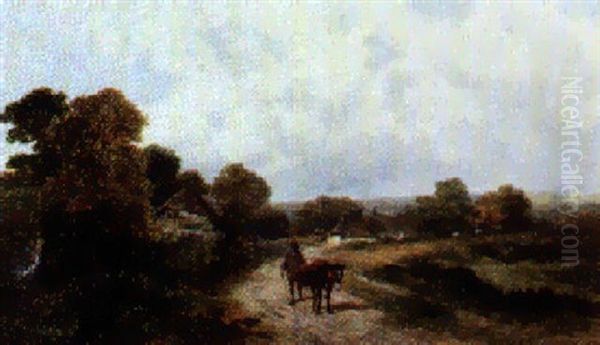 Country Lane Oil Painting by James Peel