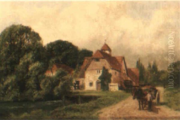 Mapledurham Mill, On The Thames Oil Painting by James Peel