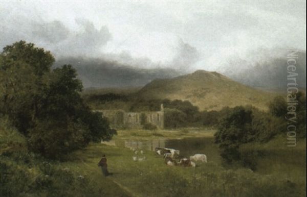 The Path To The Abbey Oil Painting by James Peel