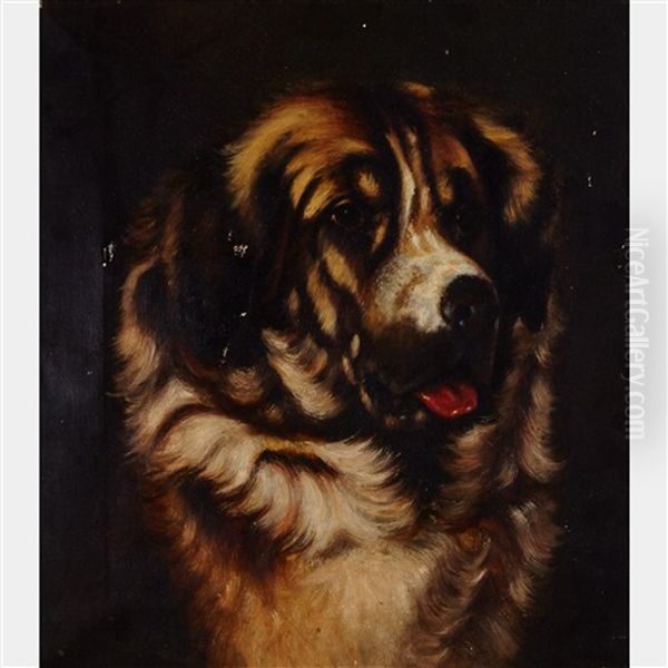 St. Bernard Oil Painting by Paul Peel