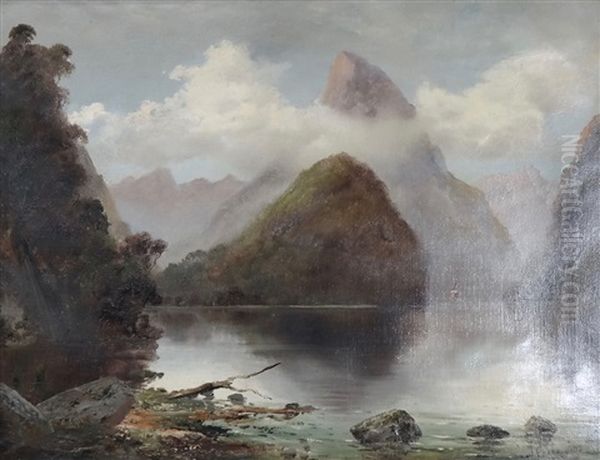 Mitre Peak Milford Sounds Oil Painting by James Peele