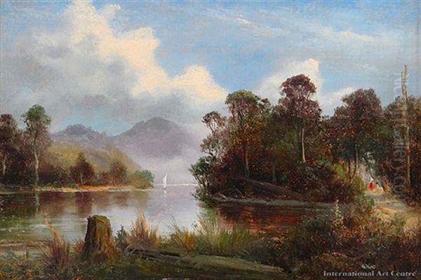 Southern Lake Scene Oil Painting by James Peele