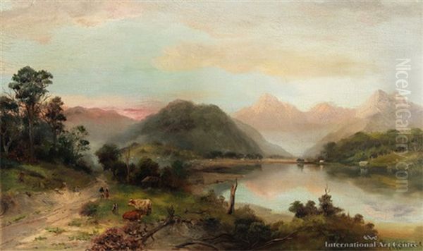 Road To Kingston, Lake Wakatipu Oil Painting by James Peele