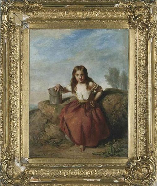 The Young Helper (+ The Young Water Carrier; Pair) Oil Painting by John Thomas Peele