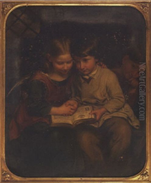 Children Reading by John Thomas Peele