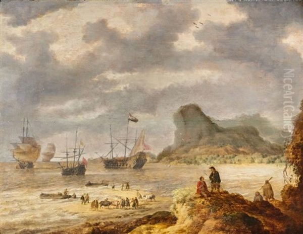 Paysage De Mer Avec Des Promeneurs Et Des Vaisseaux Oil Painting by Bonaventura Peeters the Elder