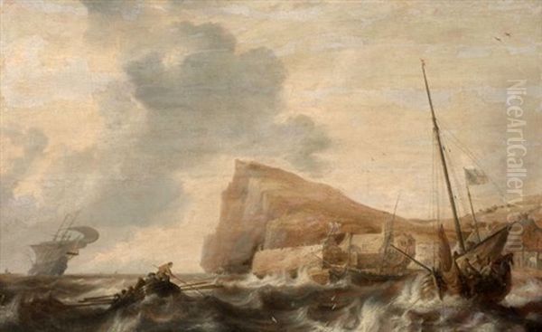 Barques Et Voiliers Pres D'une Cote Oil Painting by Bonaventura Peeters the Elder