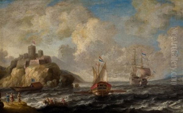 Navios Franceses En La Costa Oil Painting by Bonaventura Peeters the Elder