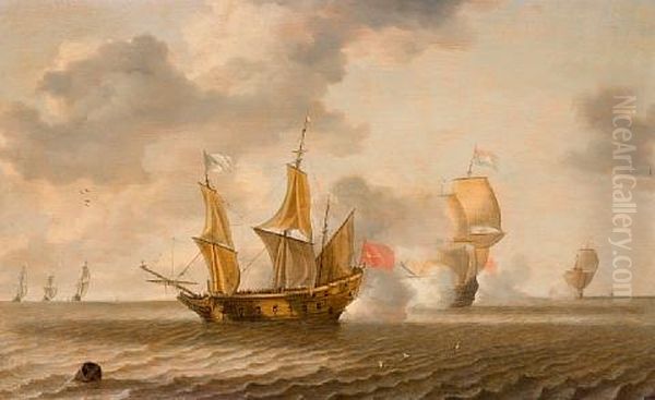 Sea Battle Oil Painting by Bonaventura Peeters the Elder