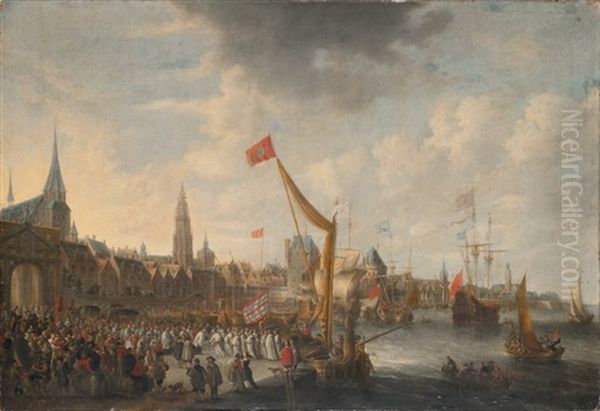 L'arrivee De Saint Norbert A Anvers En 1121 Oil Painting by Bonaventura Peeters the Elder