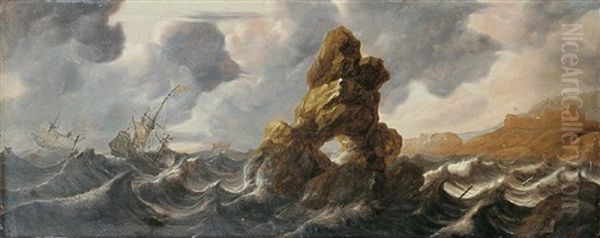 Seesturm An Der Kuste Oil Painting by Bonaventura Peeters the Elder