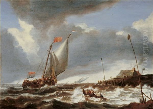 Hollandische Schiffe Auf Bewegter See Oil Painting by Bonaventura Peeters the Elder