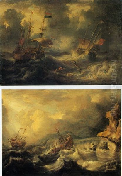 Naufrage Pendant Une Tempete Oil Painting by Bonaventura Peeters the Elder