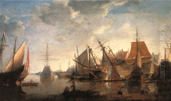 Eine Schiffswerft In Einem Vlamischen Hafen Oil Painting by Bonaventura Peeters the Elder