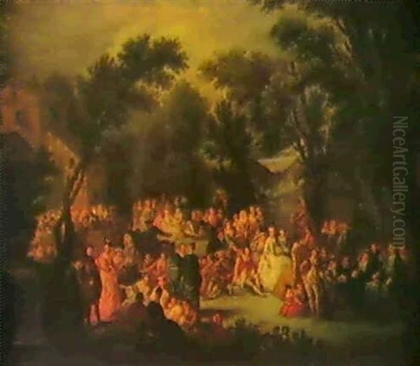 Festgesellschaft Im Freien. Oil Painting by Bonaventura Peeters the Elder