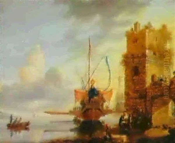 Gallion Dans Le Port De Messine Oil Painting by Bonaventura Peeters the Younger