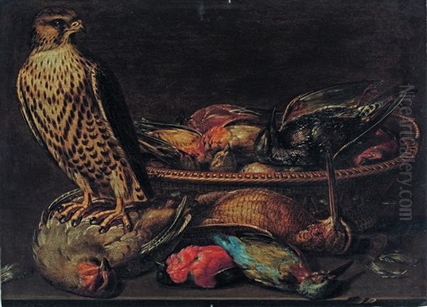 Nature Morte Aux Oiseaux Et Au Faucon Oil Painting by Clara Peeters