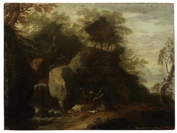 Saint Jerome In The Wilderness Unframed Oil Painting by Gillis (Egidius I) Peeters