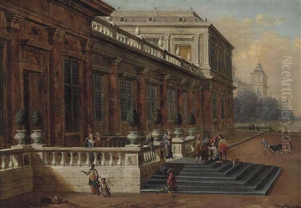 A Capriccio Of A Palace Terrace, With The Return Of The Prodigal Son by Jacobus Balthasar Peeters