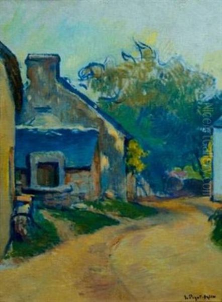 Rue De Village Breton Oil Painting by Jean Bertrand Pegot-Ogier