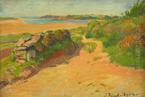 Le Chemin Sur La Dune Pres De La Greve Oil Painting by Jean Bertrand Pegot-Ogier