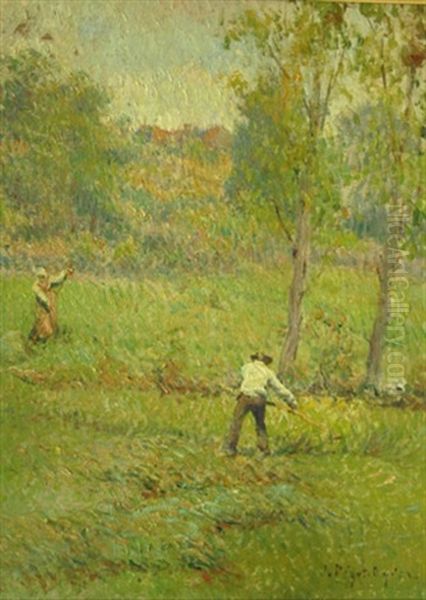 La Moisson Oil Painting by Jean Bertrand Pegot-Ogier