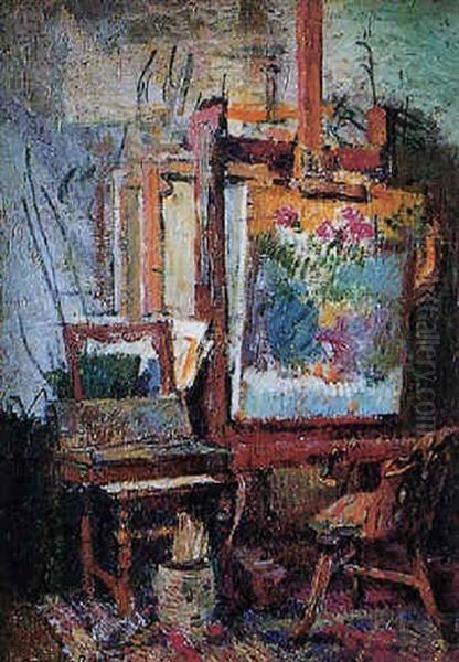 L'atelier Du Peintre Oil Painting by Jean Bertrand Pegot-Ogier