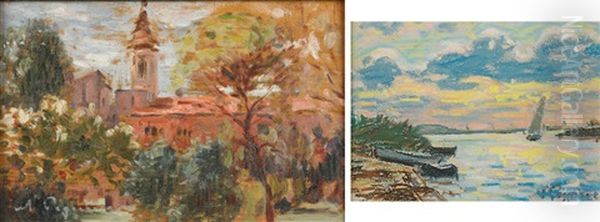 Untitled (2 Works) Oil Painting by Auguste Pegurier