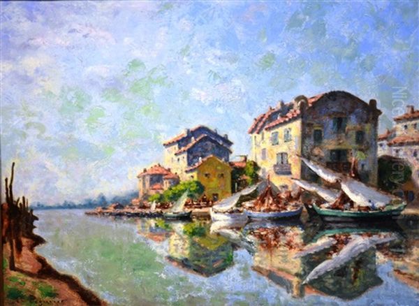 Martigues Oil Painting by Auguste Pegurier