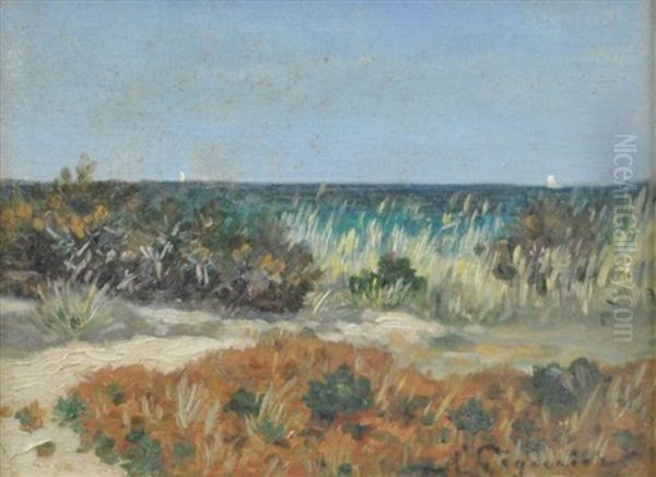 Plants On The Beach Oil Painting by Auguste Pegurier