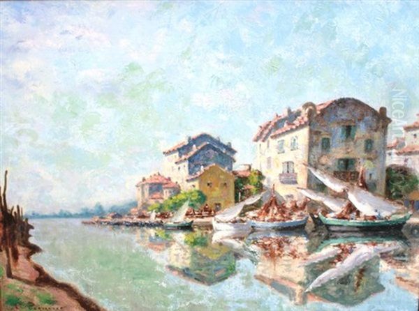 Martigues Oil Painting by Auguste Pegurier