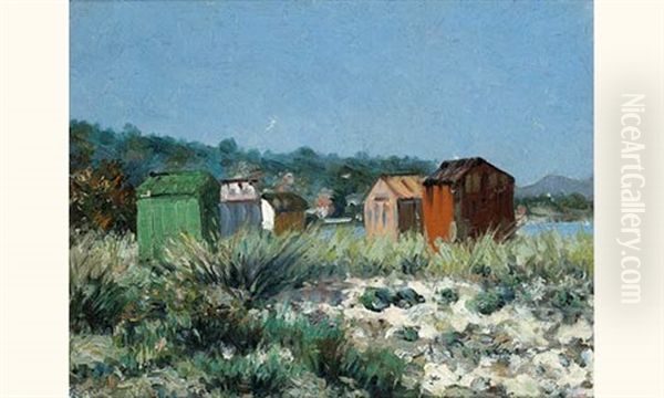 Provence, Paysage Au Cabanon Oil Painting by Auguste Pegurier