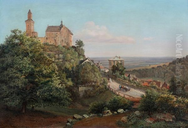 Kronberg Von Der Konigsteiner Strase Aus Mit Weitem Blick In Die Mainebene Oil Painting by Friedrich Eugen Peipers