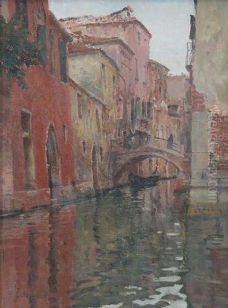 Venice Canal Oil Painting by Ernest Clifford Peixotto