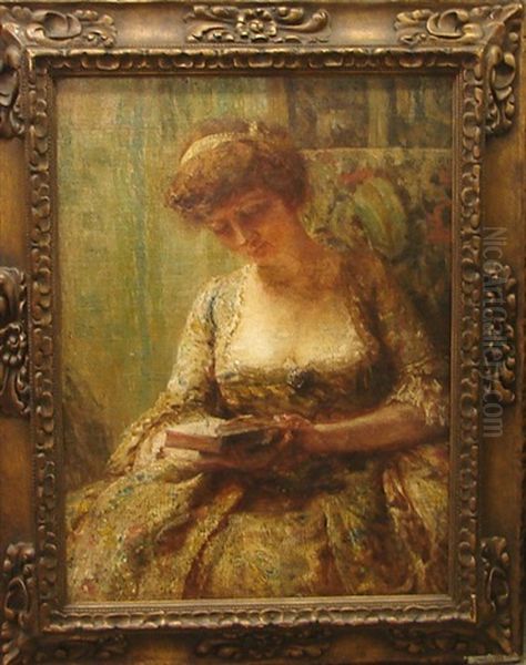 The Reader Oil Painting by Ernest Clifford Peixotto