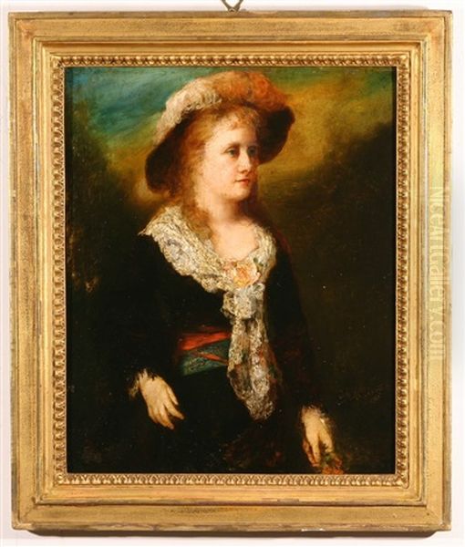 Portrait Of Mrs. James Carroll Frazer, Nee Van Rensselaer, Last Child Born In The Van Rensselaer Home Oil Painting by George Da Maduro Peixotto