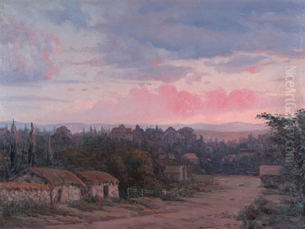 Atardecer Oil Painting by Juan Pelaez