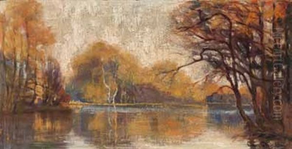 Kleine Herbstlandschaft Oil Painting by Adam Pelcynski