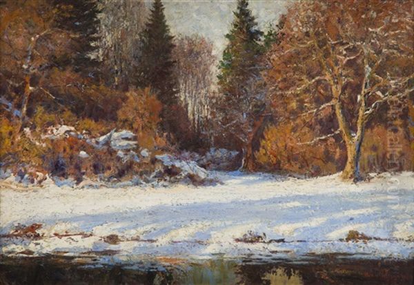 Winter Landscape Oil Painting by Adam Pelczynski