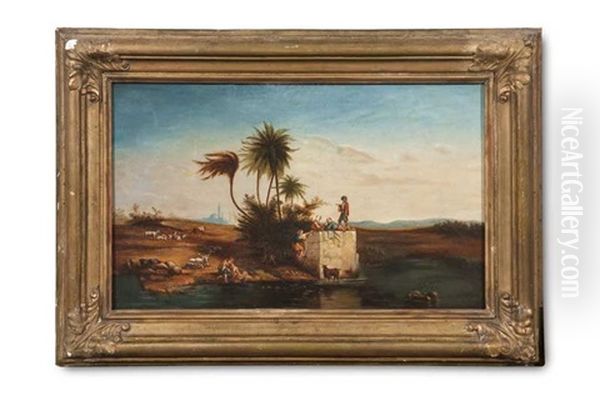 Orientalische Landschaft Oil Painting by Arsene (Jean Francois) Pelegry