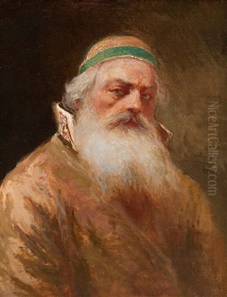 Portrait Of A Man (boyarin) Oil Painting by Ivan Andreievich Pelevin